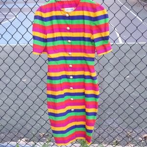 Multi colored strip dress